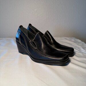 Pikolinos US 5.5- 6 EUR 36 Black Square Toe Leather Loafer Shoes